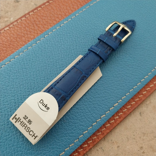 14mm Ladies Hirsch Blue Alligator Grain Leather Watch Strap