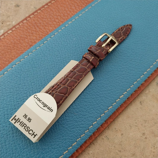 13mm Ladies Hirsch Croco Grain Leather Watch Strap