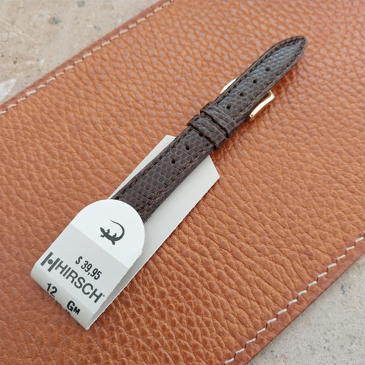 12mm Ladies Hirsch Brown Lizard Watch Strap