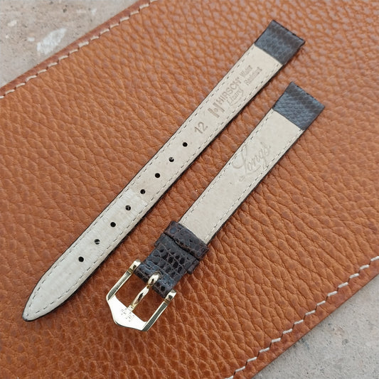 12mm Ladies Hirsch Brown Lizard Watch Strap