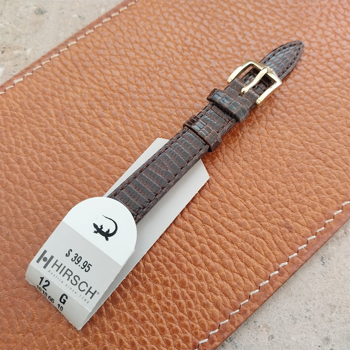 12mm Ladies Hirsch Brown Lizard Watch Strap