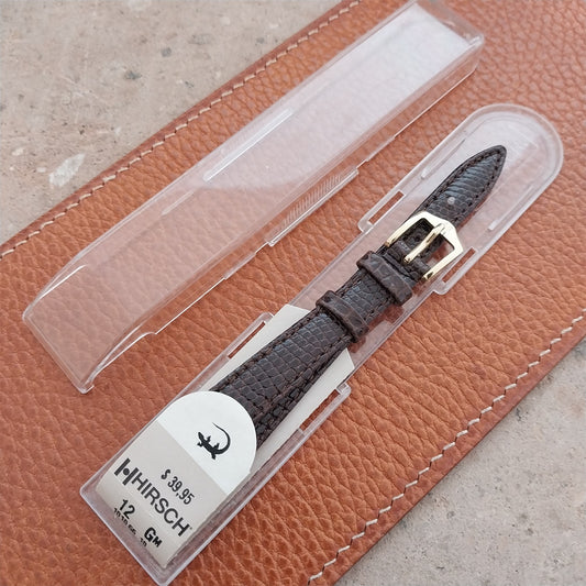 12mm Ladies Hirsch Brown Lizard Watch Strap