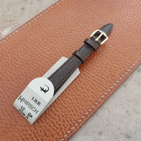 12mm Ladies Hirsch Brown Lizard Watch Strap
