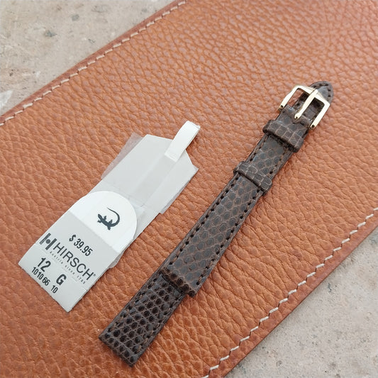 12mm Ladies Hirsch Brown Lizard Watch Strap