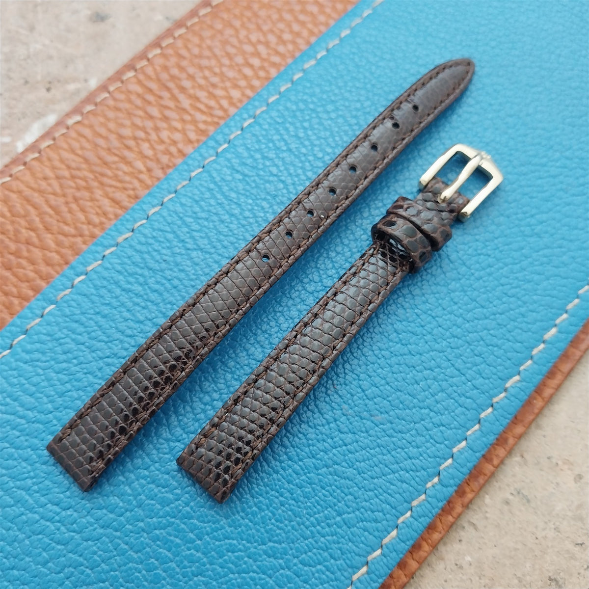 10mm Ladies Hirsch Brown Lizard Watch Strap
