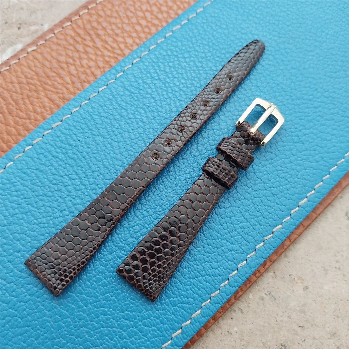 12mm Ladies Hirsch Brown Lizard Watch Strap