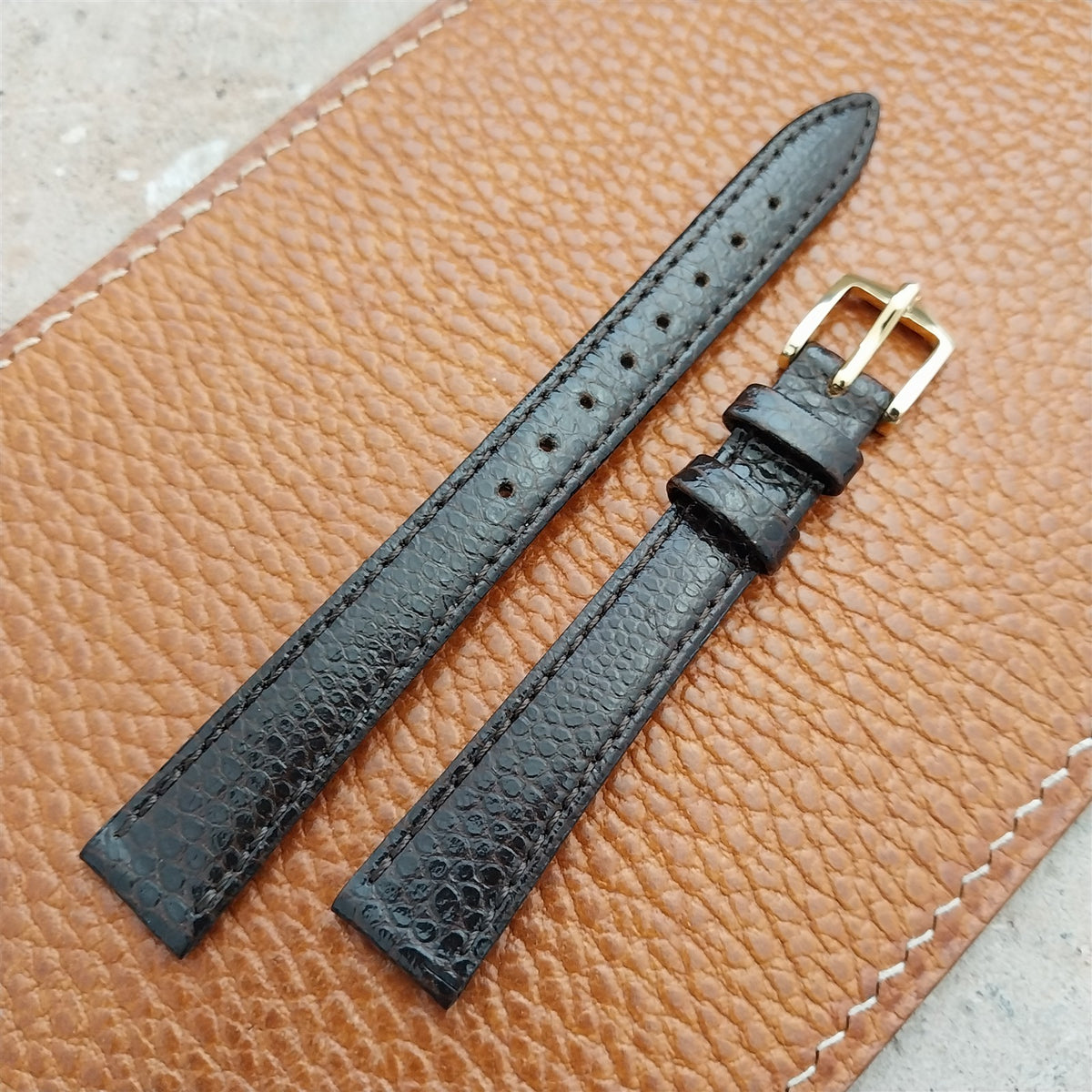 13mm Brown Ladies Hirsch Rainbow Lizard Grain Leather Watch Strap