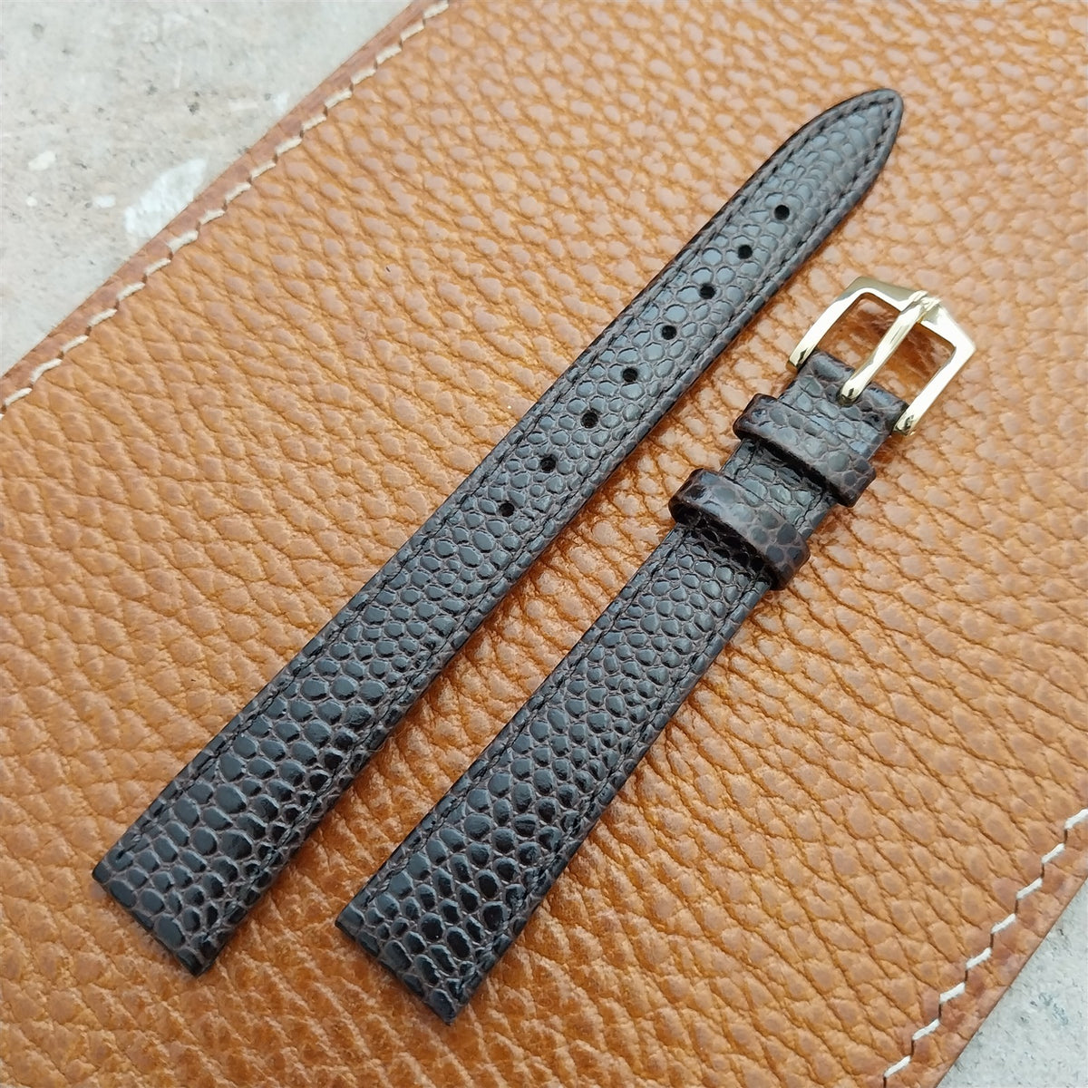 13mm Brown Ladies Hirsch Rainbow Lizard Grain Leather Watch Strap