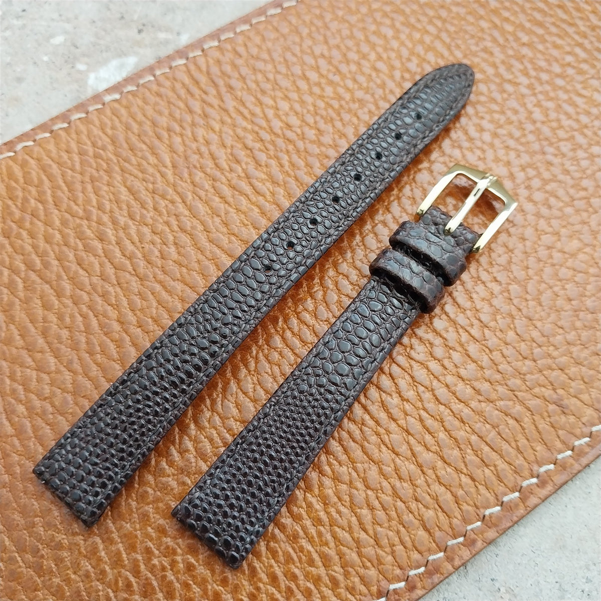 13mm Brown Ladies Hirsch Rainbow Lizard Grain Leather Watch Strap