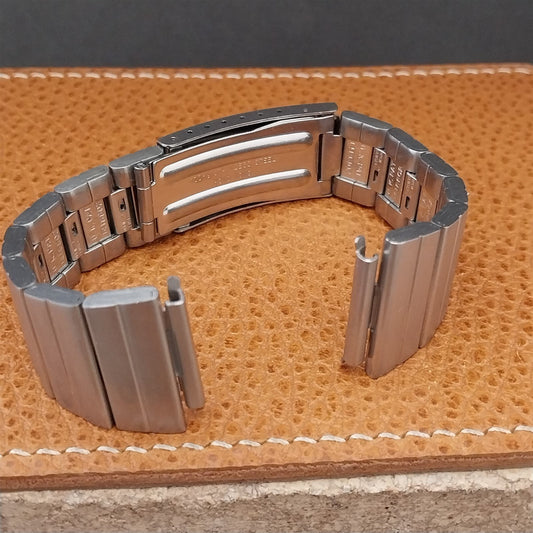 Vintage 19mm Stainless Steel Classic Flared 1970s nos Unused Watch Band