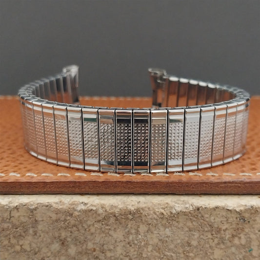 18mm 19mm Stainless Steel Long Expansion Speidel USA 1960s Vintage Watch Band
