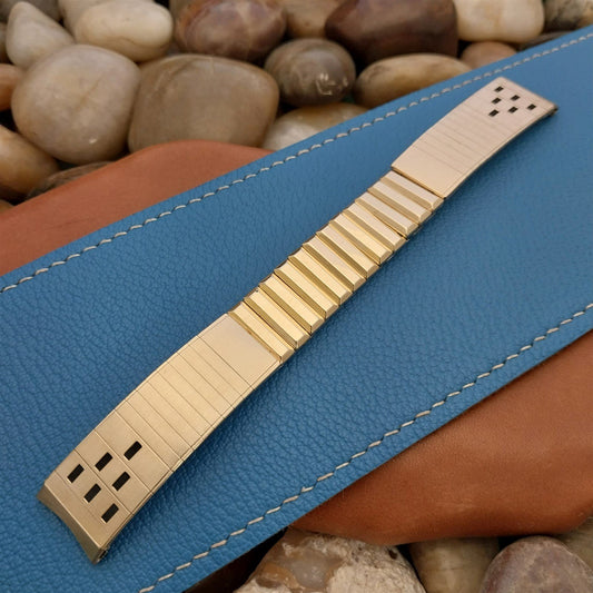 17.2mm Admiral 10k Gold-Filled &Corfam Unused nos 1960s Vintage Watch Band