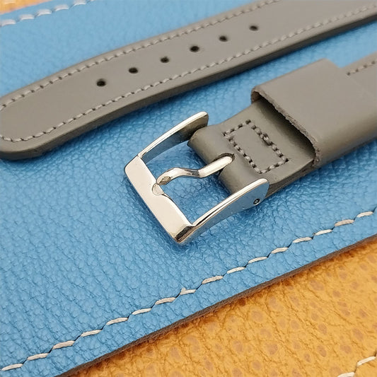 Vintage 5/8" Gemex USA Gray Cowhide Leather Unused Classic 1950s NOS Watch Strap