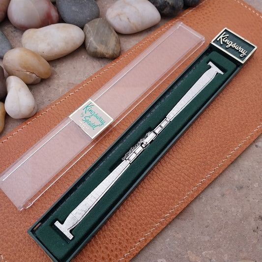 1/2" Womens White Gold-Fill Speidel Unused 1970s Vintage Cocktail Watch Band