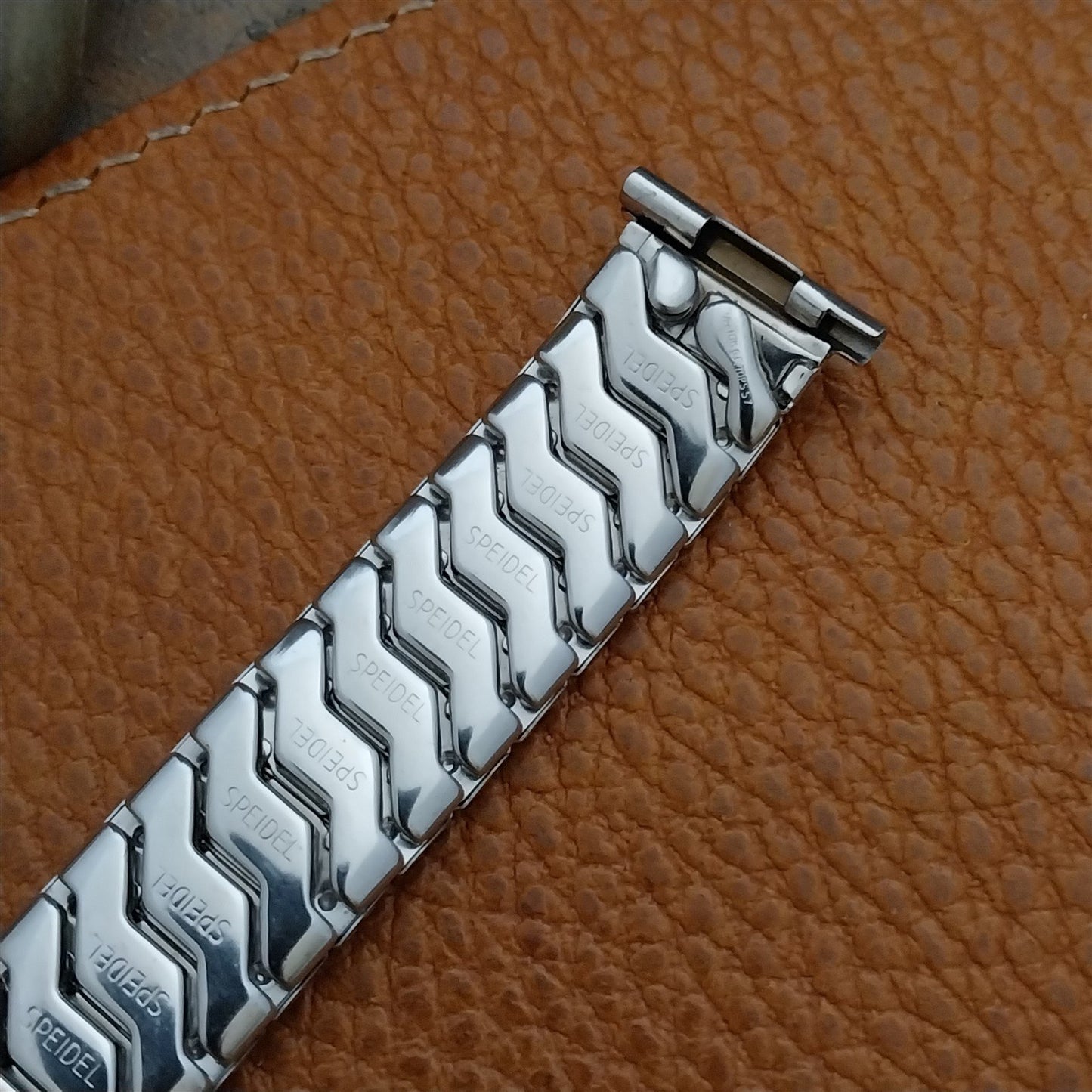 19mm 18mm 16mm White Gold-Filled Speidel High Ridge Long 50s Vintage Watch Band