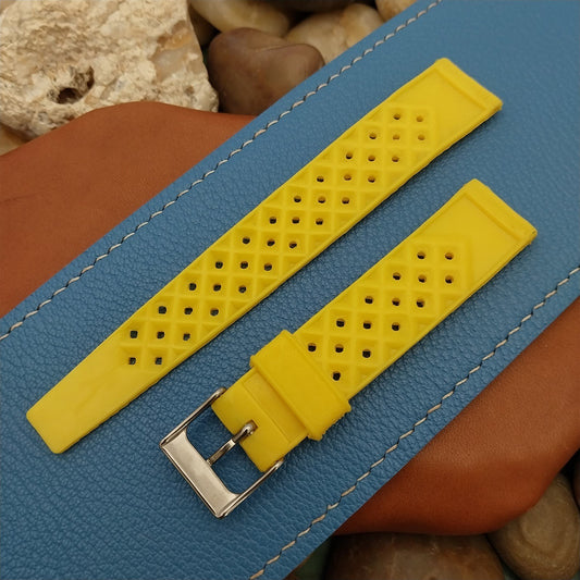 Vintage 18mm Yellow Tropical Skindiver Classic 1960s-1970s nos Unused Watch Band