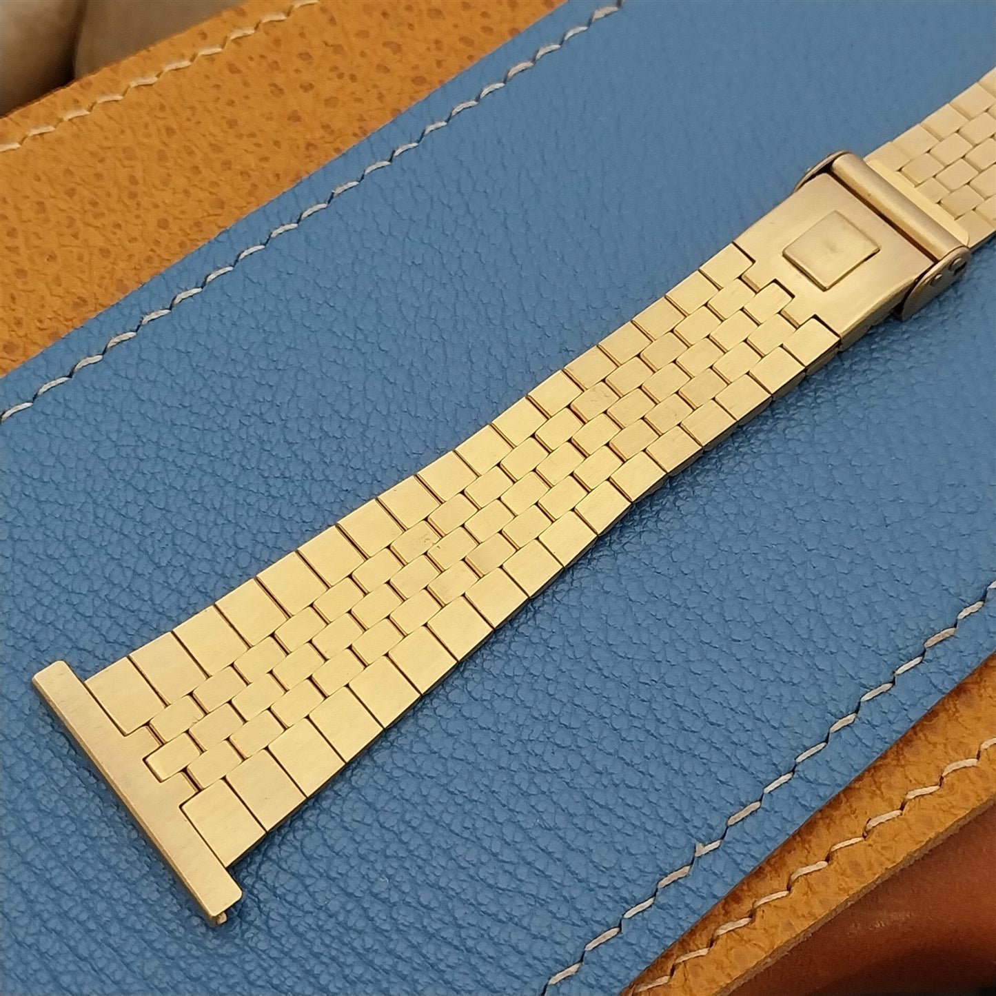 Vintage 25mm 24mm 22mm JB Champion Gold HGE Brick Link 1960s Unused Watch Band