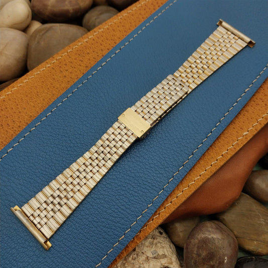 Vintage 25mm 24mm 22mm JB Champion Gold HGE Brick Link 1960s Unused Watch Band