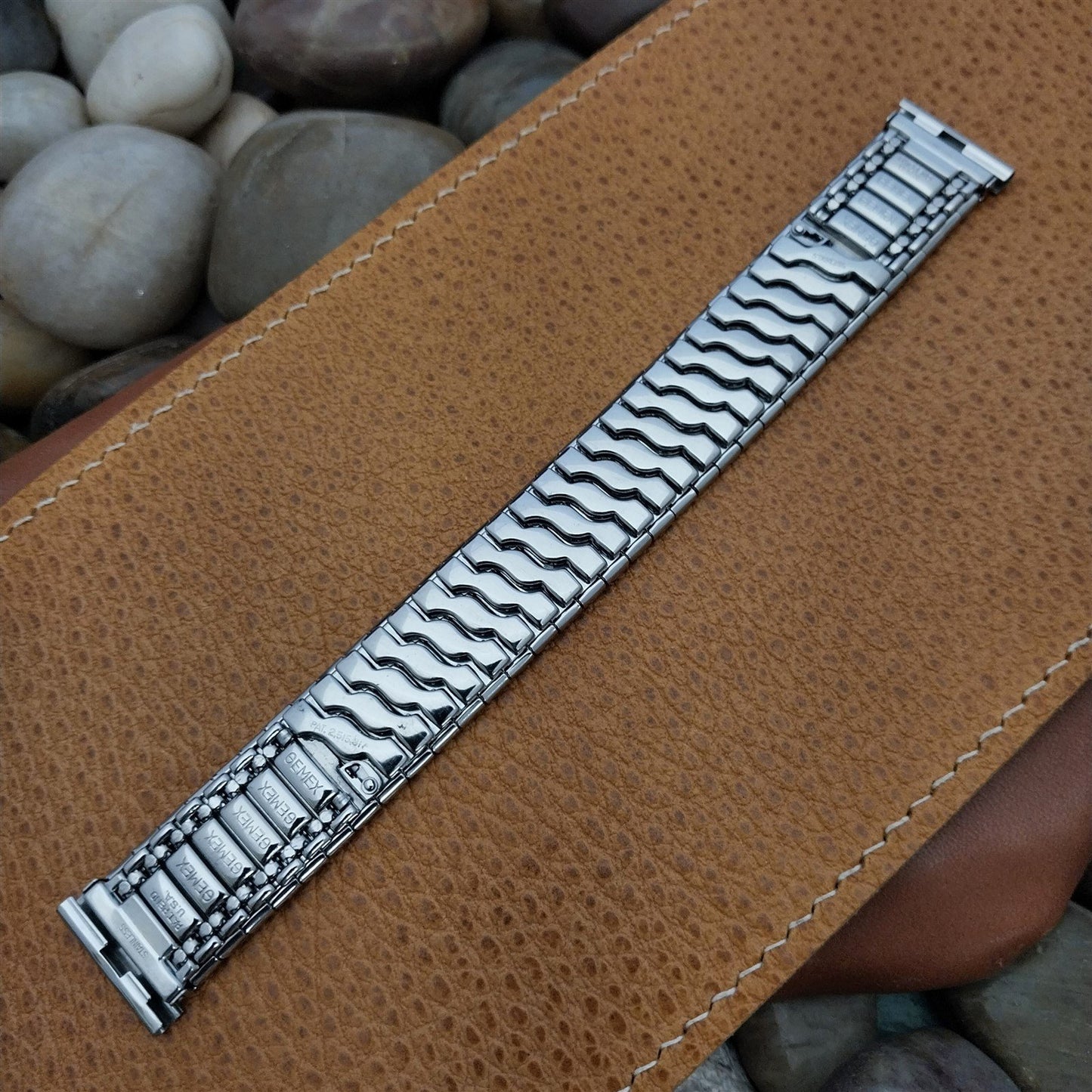 Vintage Wide Stainless Steel Gemex 1950s Classic Stretch Unused Watch Band
