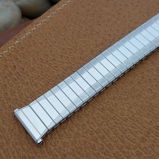 Vintage 19mm 18mm 17mm White Gold-Fill Speidel Classic 1960s Unused Watch Band