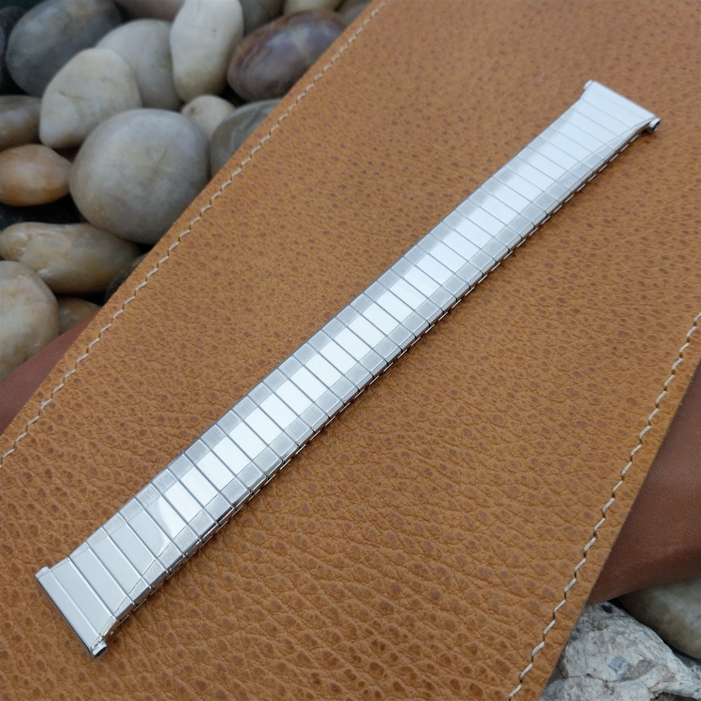 Vintage 19mm 18mm 17mm White Gold-Fill Speidel Classic 1960s Unused Watch Band