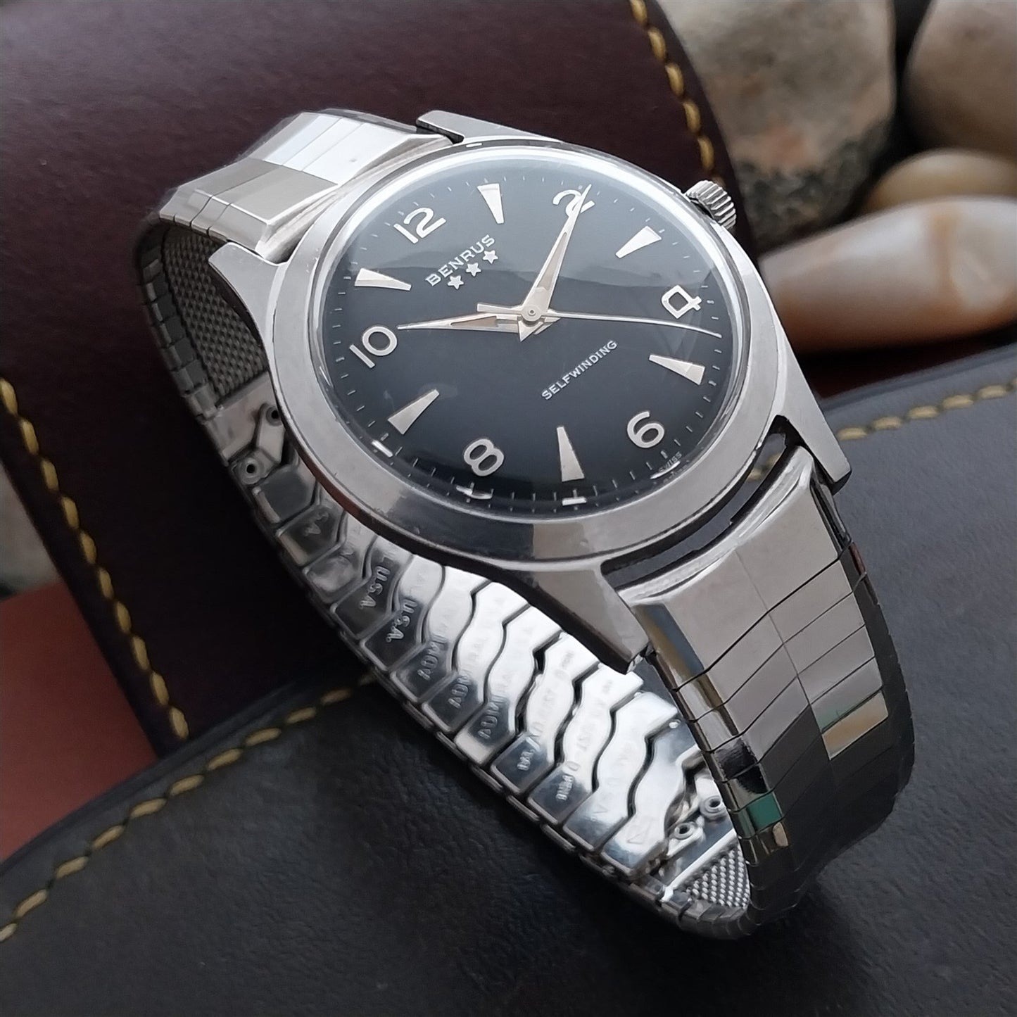 Vintage 17.2mm Stainless Steel Admiral Classic Stretch 1960s Unused Watch Band