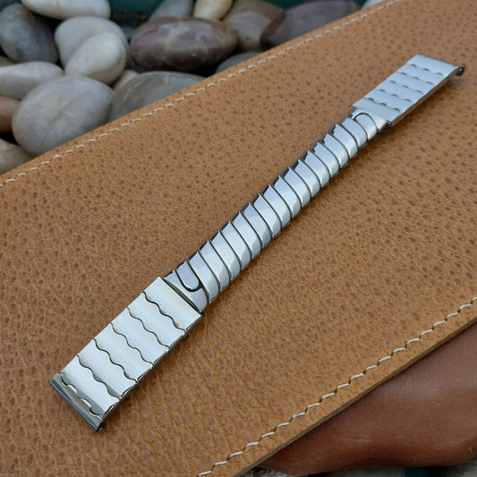 Vintage 5/8" White Gold-Filled Flex-Let Classic Stretch 1950s Unused Watch Band