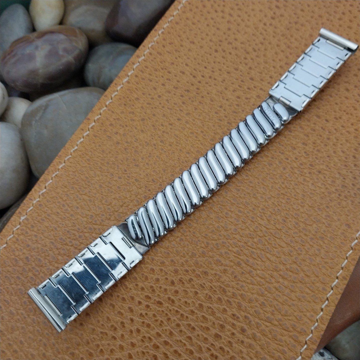 Vintage 5/8" White Gold-Filled Flex-Let Classic Stretch 1950s Unused Watch Band