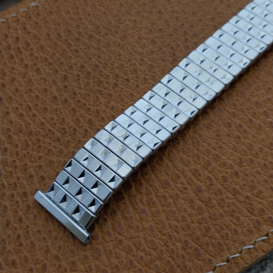 1950s USA Made Classic 10k White Gold Filled Vintage Watch Band nos 16mm-19mm