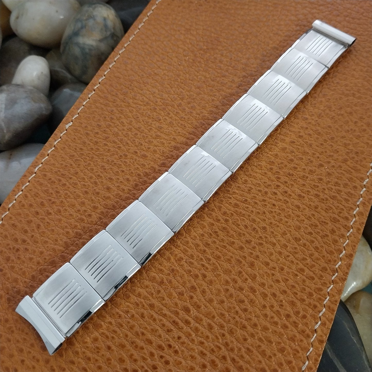 17.2mm 10k White Gold-Filled Flex-Let USA 1960 Unused nos Vintage Watch Band