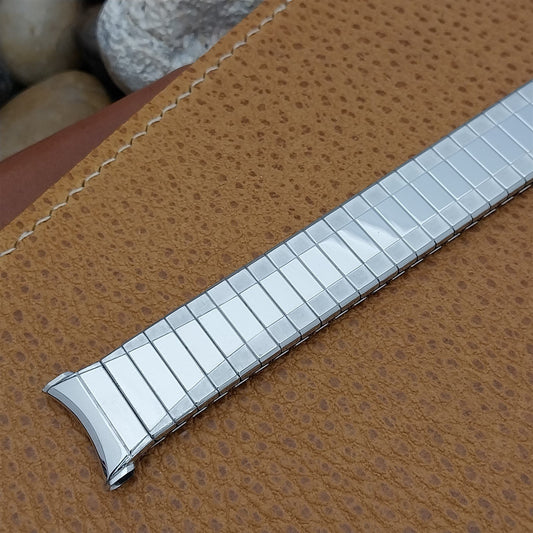 1969 Long 10k White Gold Filled Classic Speidel Depth Vintage Watch Band nos