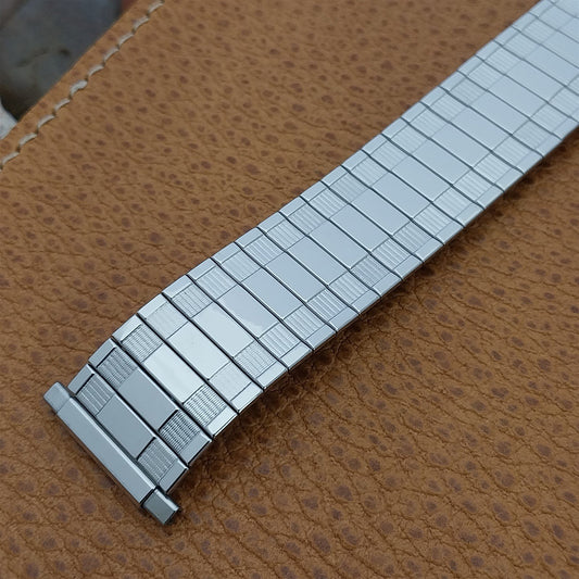 1970s USA Made Wide Stainless Steel Copper Back Speidel Vintage Watch Band nos