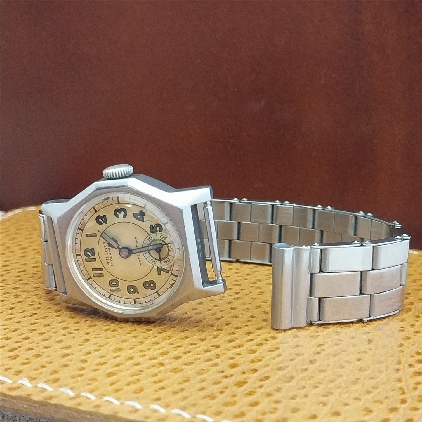 1940s Vintage Rivet Link Classic Stainless Steel Stretch Unused Watch Band