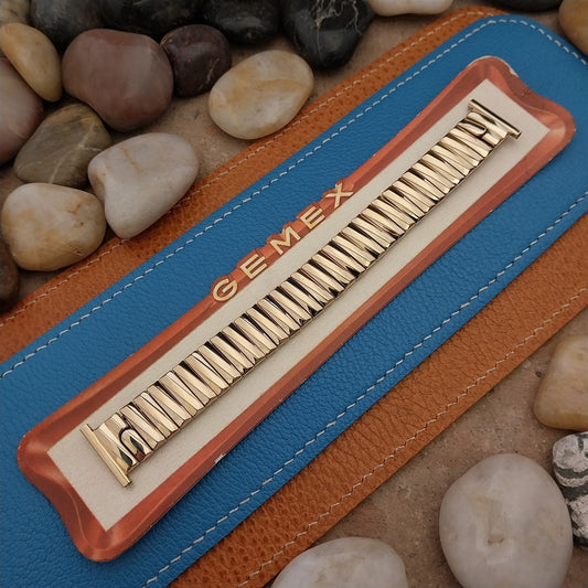 rare 12k Yellow Gold-Filled Gemex Skipper nos 1950s 19mm 15mm Vintage Watch Band