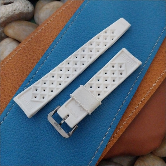 19mm Swiss Tropic Straight End White Unused Vintage Diver Watch Band