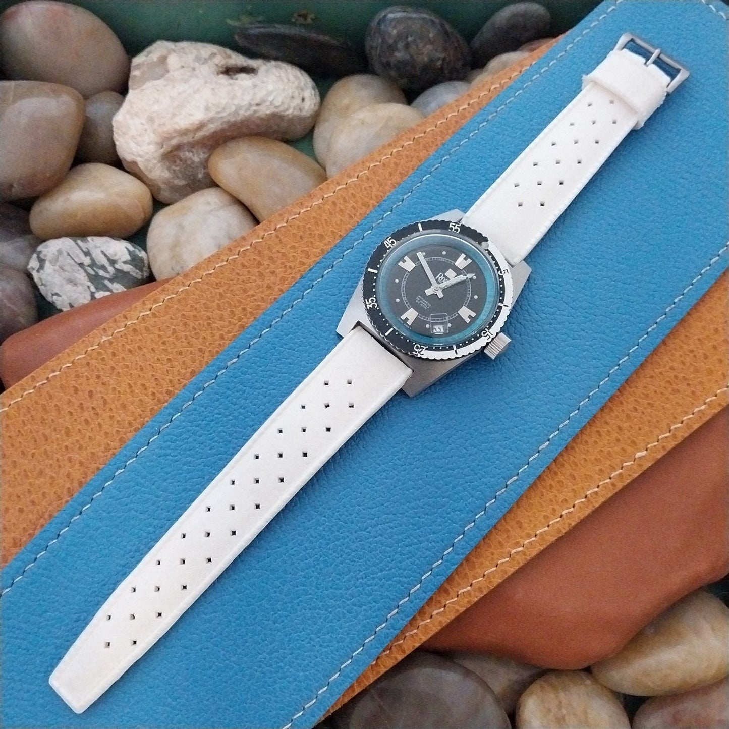 19mm Swiss Tropic Straight End White Unused Vintage Diver Watch Band