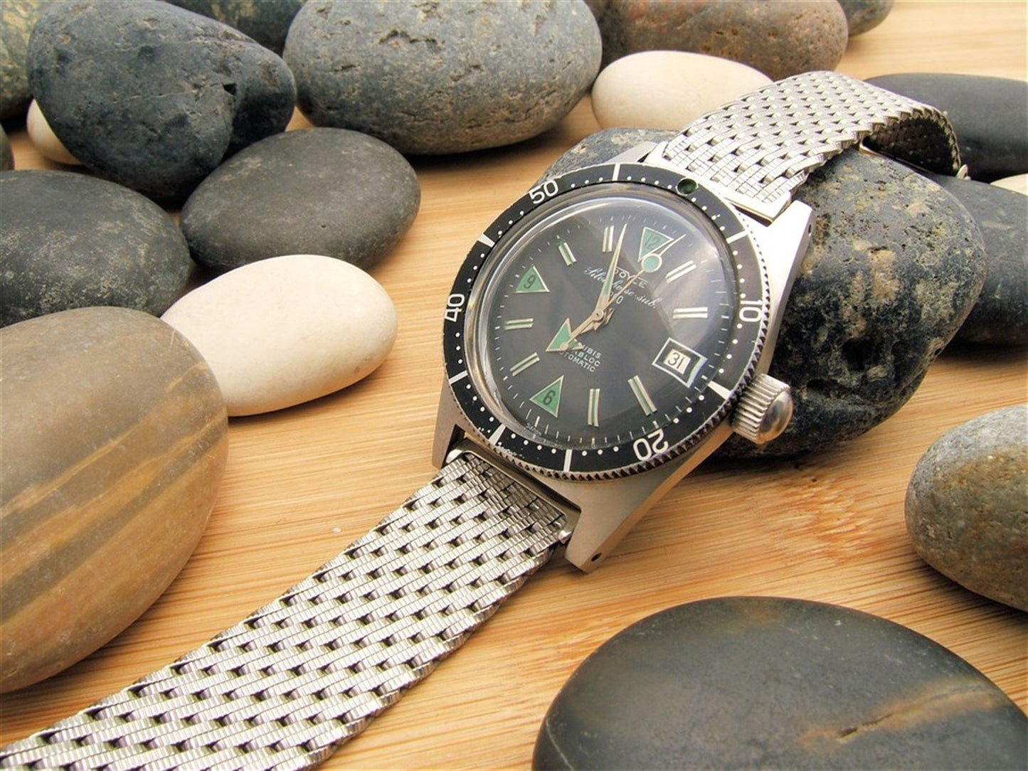 1960s Stainless Steel Thick Mesh Kreisler nos Vintage Watch Band 19mm 3/4"