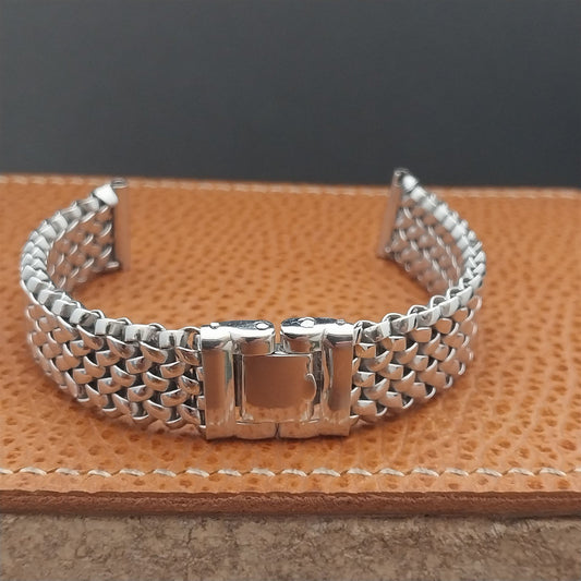 Vintage 16mm White Gold-Filled Mesh 1940s Kreisler Wonder Weave Watch Band