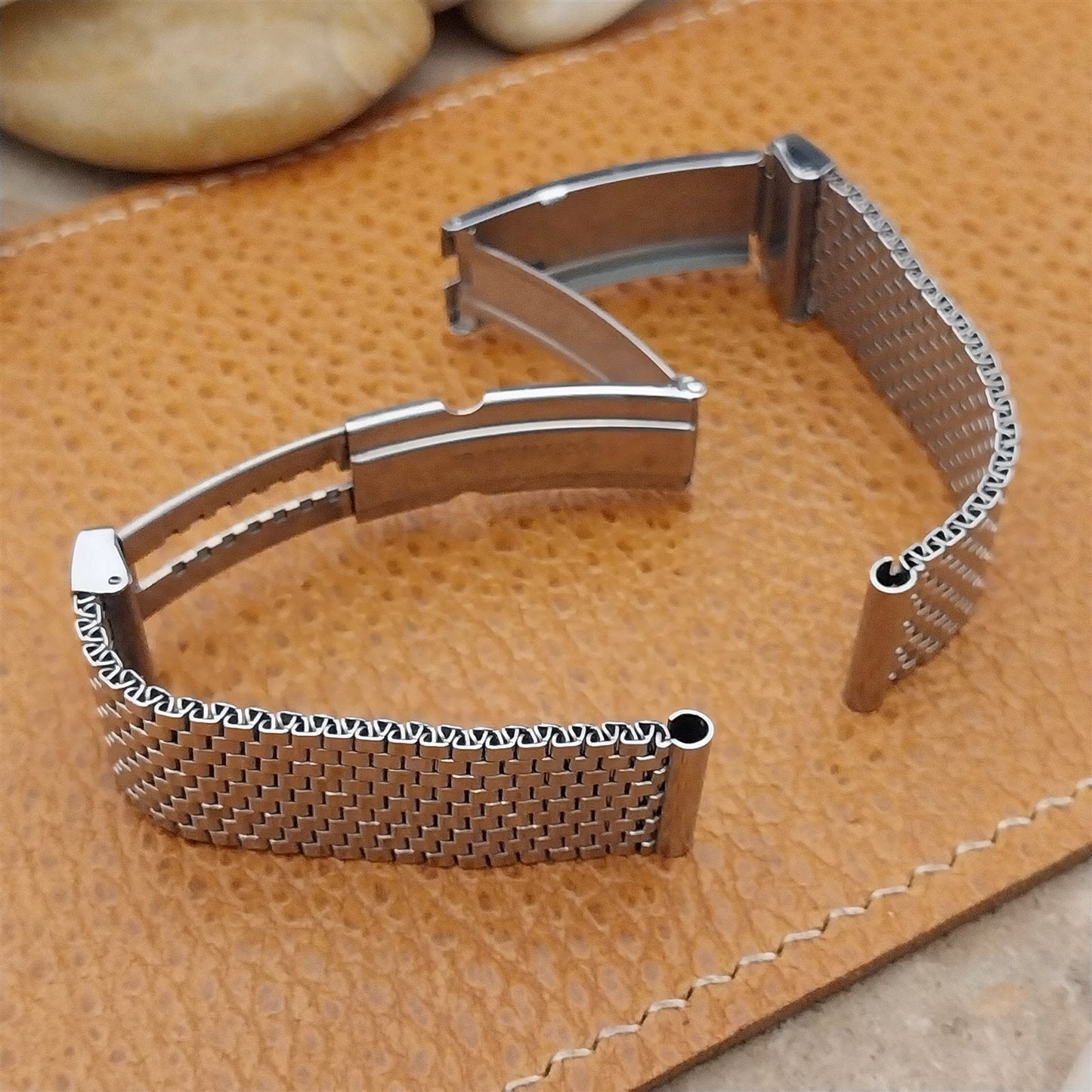 5/8" JB Champion USA Stainless Steel Mesh Unused 1940s Vintage Watch Band