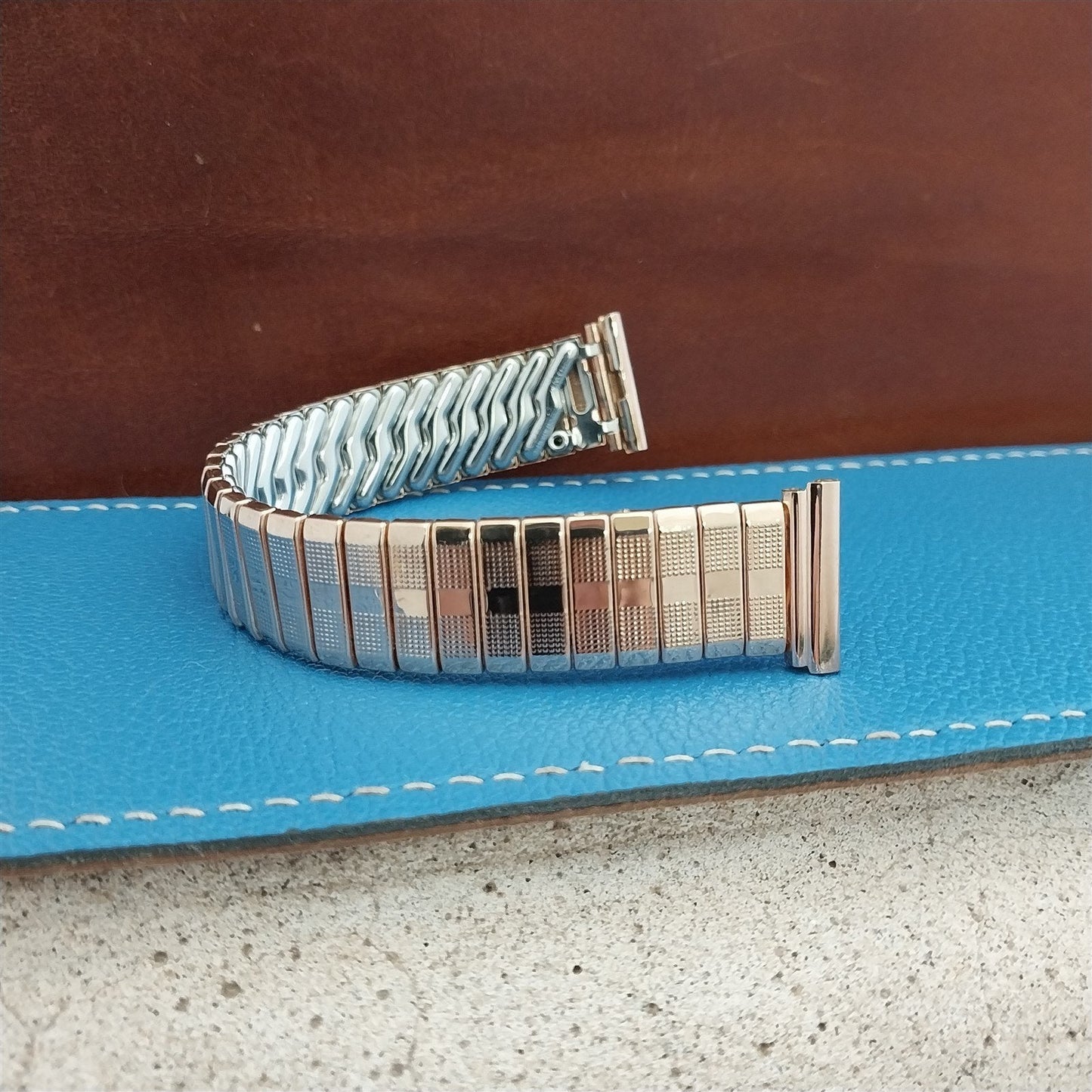 Vintage 16mm 18mm 19mm Rose Gold-Filled 1950s Watch Band Crown USA