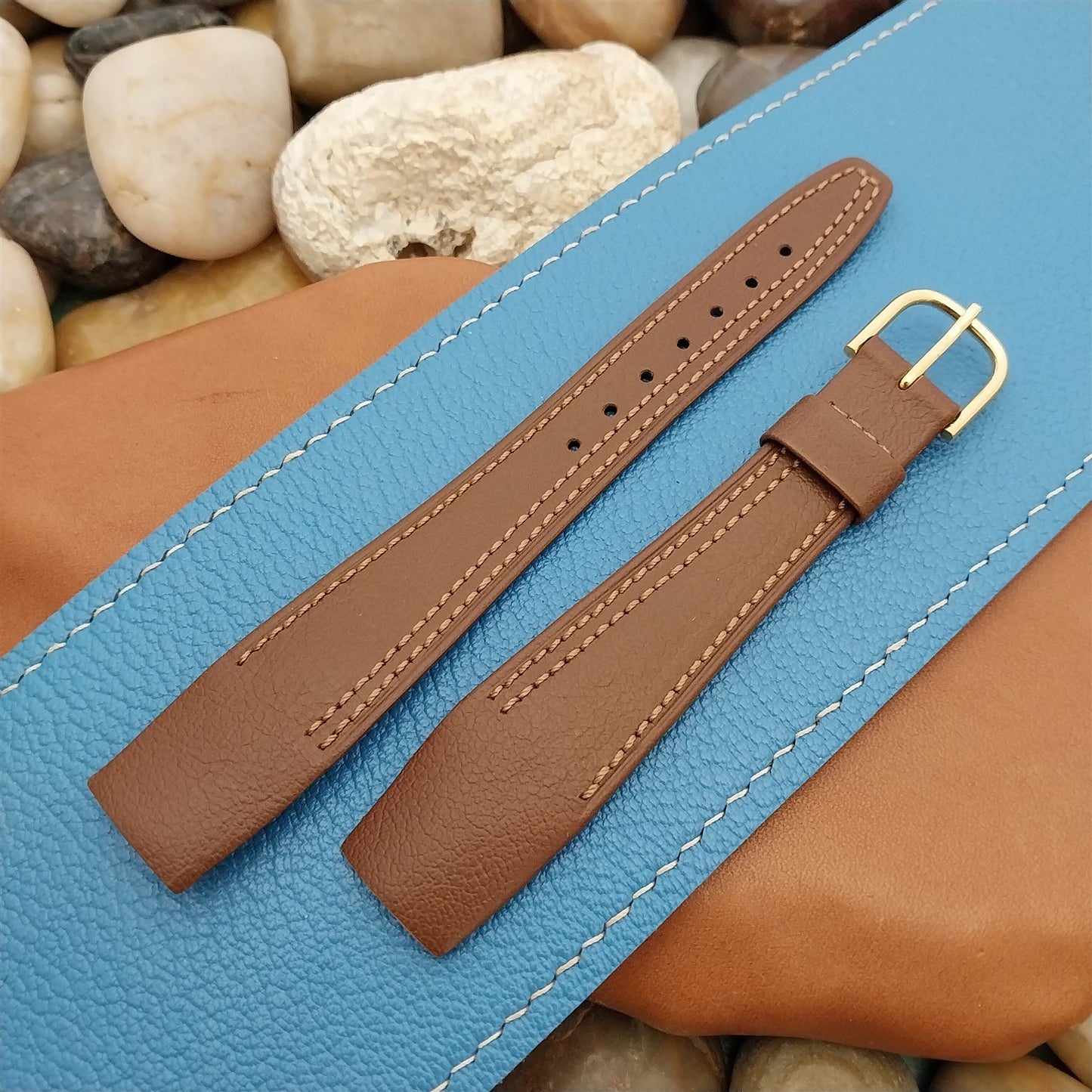 20mm Hirsch Wire Lug Open End Tapered Leather nos Unused Vintage Watch Band