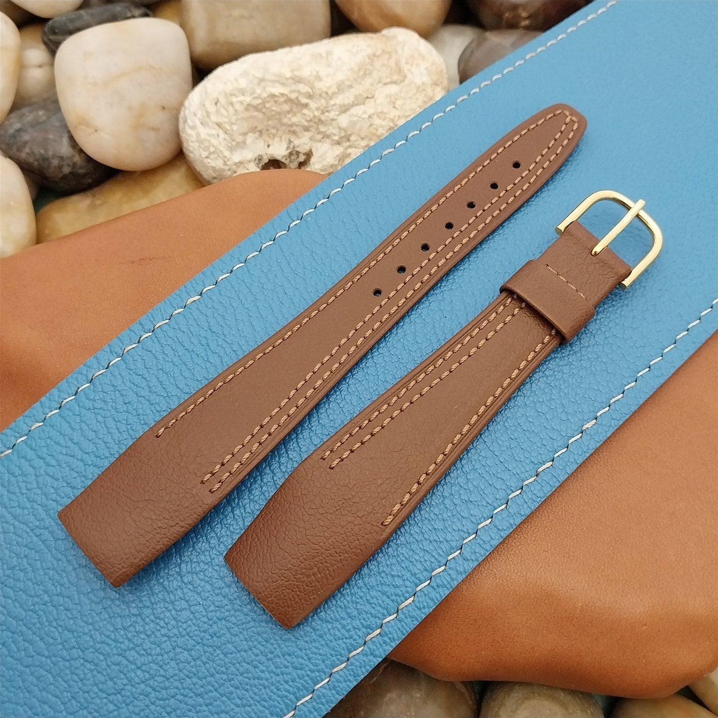 20mm Hirsch Wire Lug Open End Tapered Leather nos Unused Vintage Watch Band