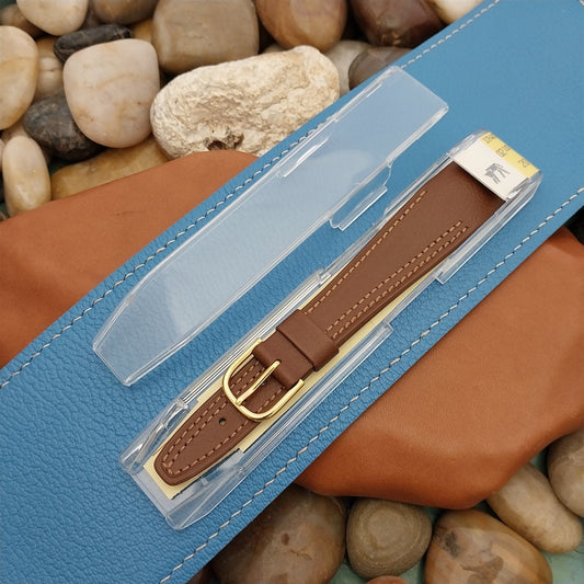 20mm Hirsch Wire Lug Open End Tapered Leather nos Unused Vintage Watch Band