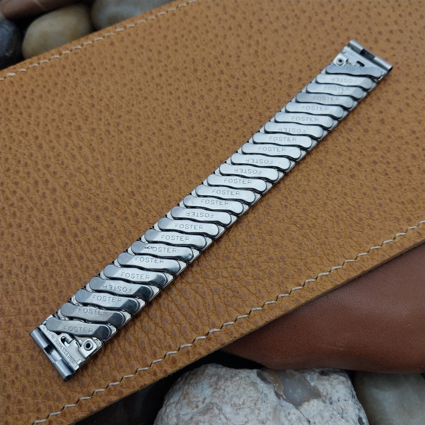 16mm 5/8 Foster USA Short Stainless Steel Expansion 1950s nos Vintage Watch Band