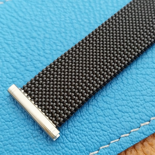 22mm 20mm 19mm Evinger USA Brown & Gold ep Stretch Mesh 1970s Vintage Watch Band