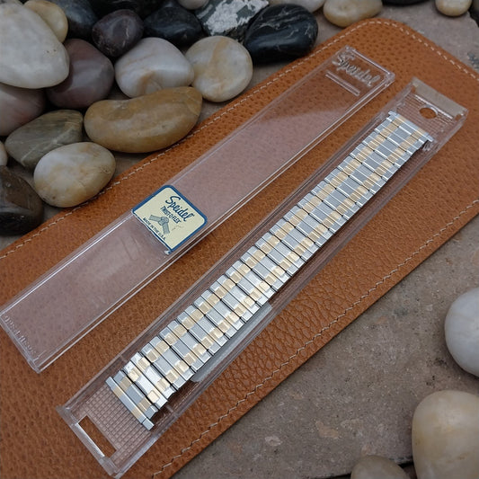 Speidel 18mm 20mm 22mm Stainless Steel & Gold-Tone Wide NOS Vintage Watch Band