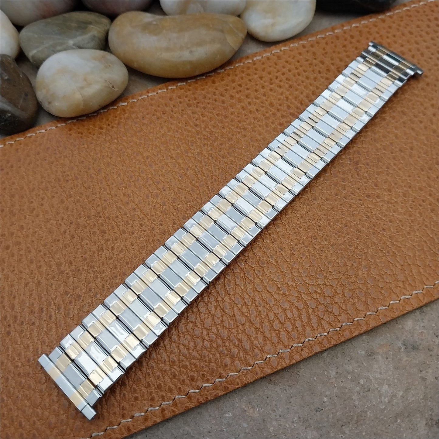 Speidel 18mm 20mm 22mm Stainless Steel & Gold-Tone Wide NOS Vintage Watch Band