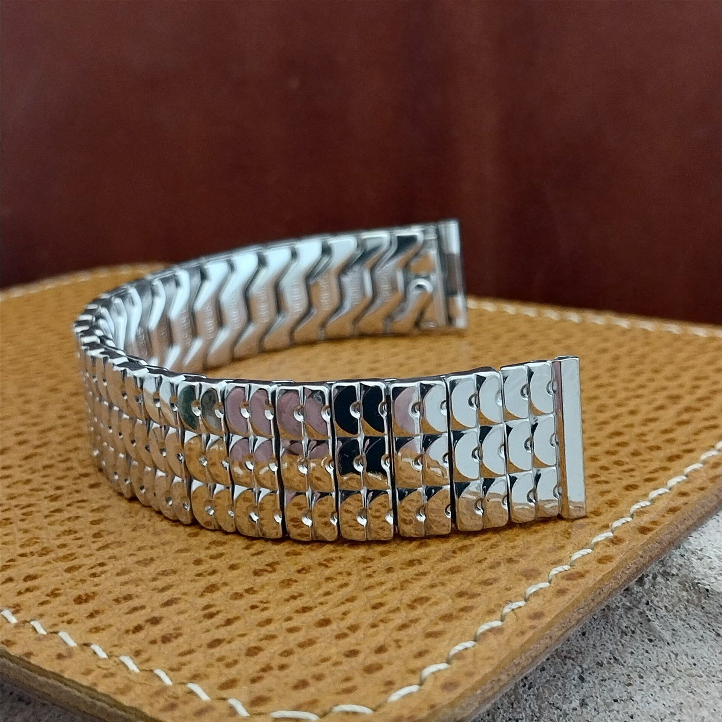 Vintage 5/8" White Gold Filled Classic MCM Expansion Unused Speidel Watch Band