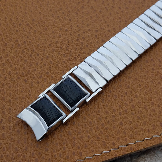 1955 5/8" 10k White Gold-Filled Mid-Century Modern nos Vintage Watch Band