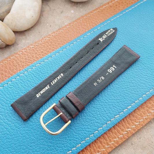 Vintage 16mm Hadley Roma France Tapered Leather Unused Classic Watch Strap